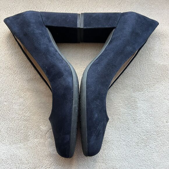 ABEO Tempo Navy Blue Suede Block Heel Classic Pumps Minimalist Women’s 9 - Picture 6 of 15